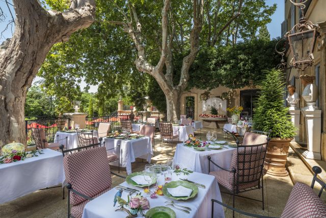 terrasse, restaurant gastronomique, taula gallici, aix en provence