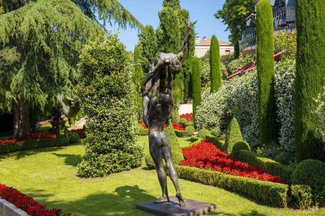 Jardins avec sculpture de la Villa Gallici, hôtel 5 étoiles à Aix-en-Provence