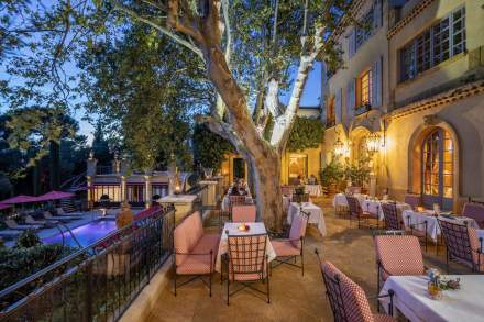 Terrasse du Restaurant Gastronomique à Aix en Provence de l'hôtel Villa Gallici