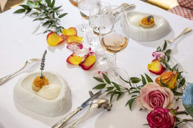 Table du restaurant de la Villa Gallici, hôtel 5 étoiles à Aix-en-Provence