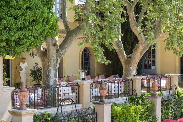 terrasse restaurantde la Villa Gallici, hôtel 5 étoiles à Aix-en-Provence